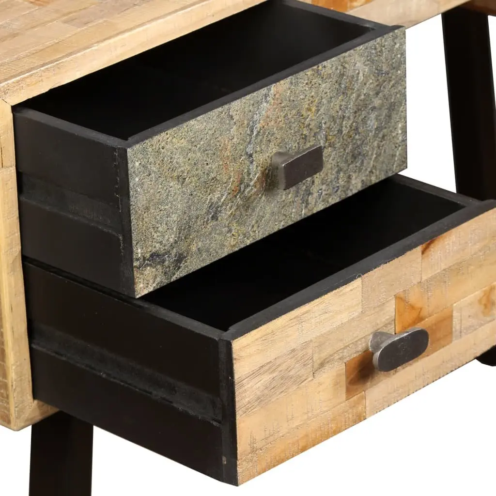 Writing Desk Multicolour 110x50x76 cm Solid Reclaimed Teak Vintage Style Home Office Study Table