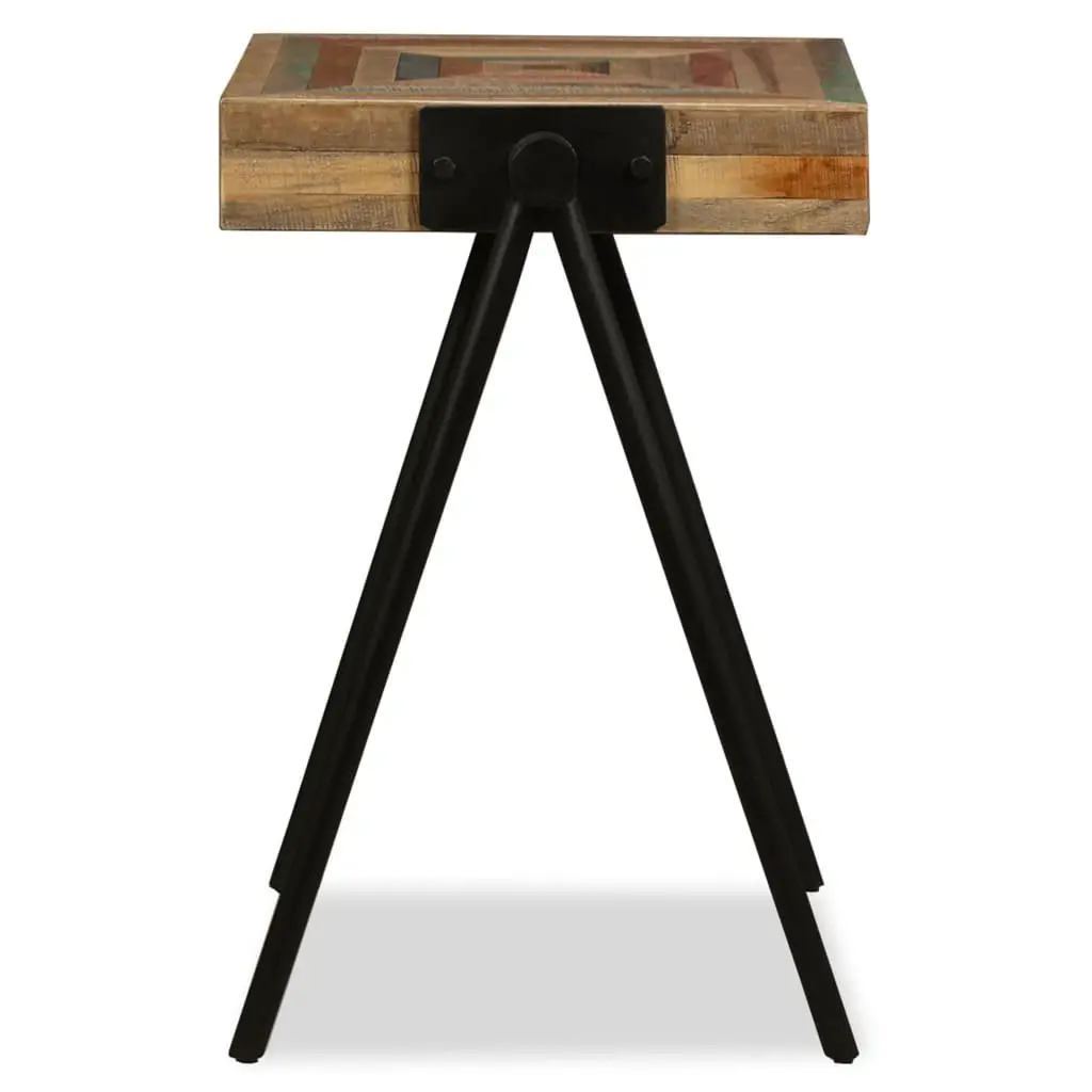 End Table Multicolour Reclaimed Solid Wood Industrial Style with Steel Legs