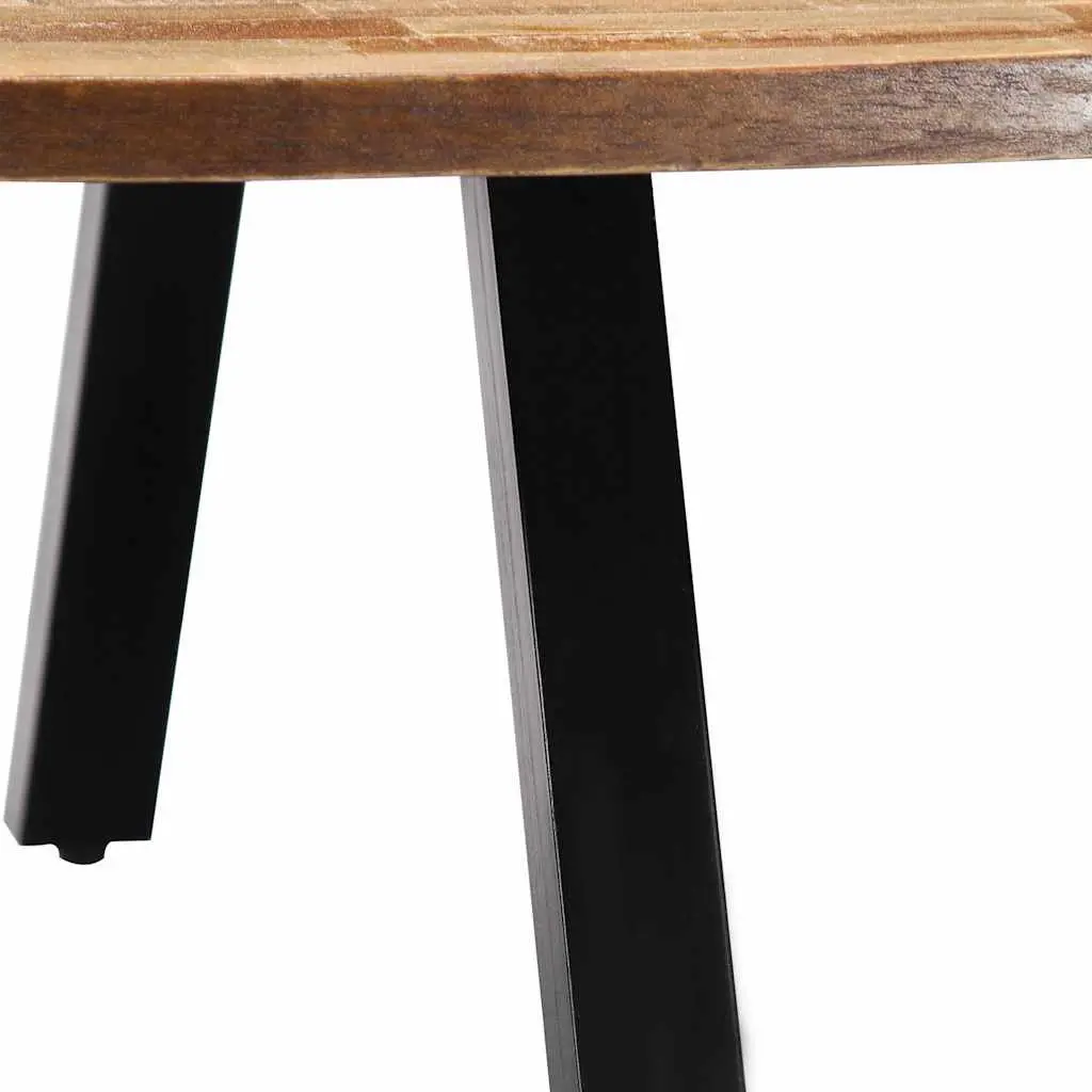 Oval Coffee Table Brown Reclaimed Teak Solid Wood with Steel Legs