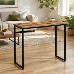 Console Table Solid Reclaimed Teak Brown Accent End Table Living Room Decor