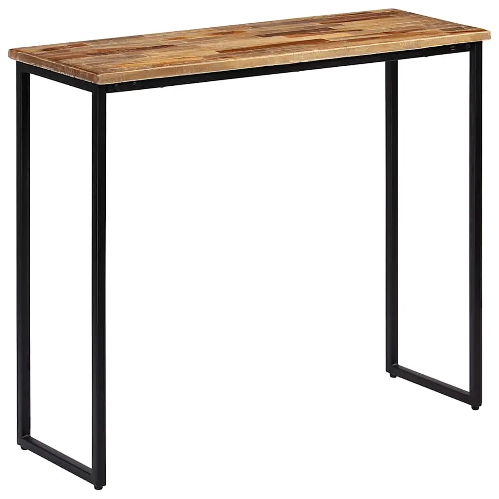 Console Table Brown Solid Reclaimed Teak Steel Legs Living Room Decor