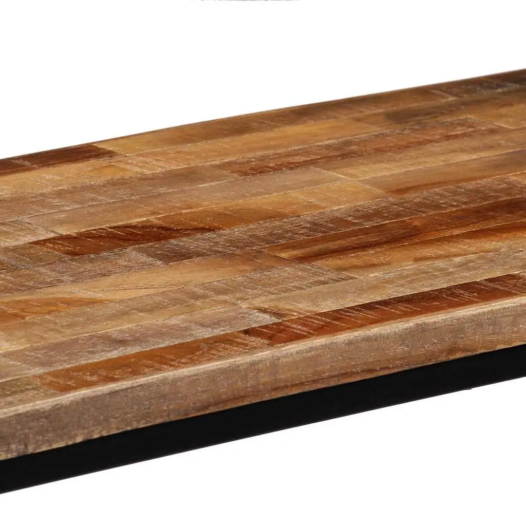 Console Table Brown Solid Reclaimed Teak Steel Legs Living Room Decor