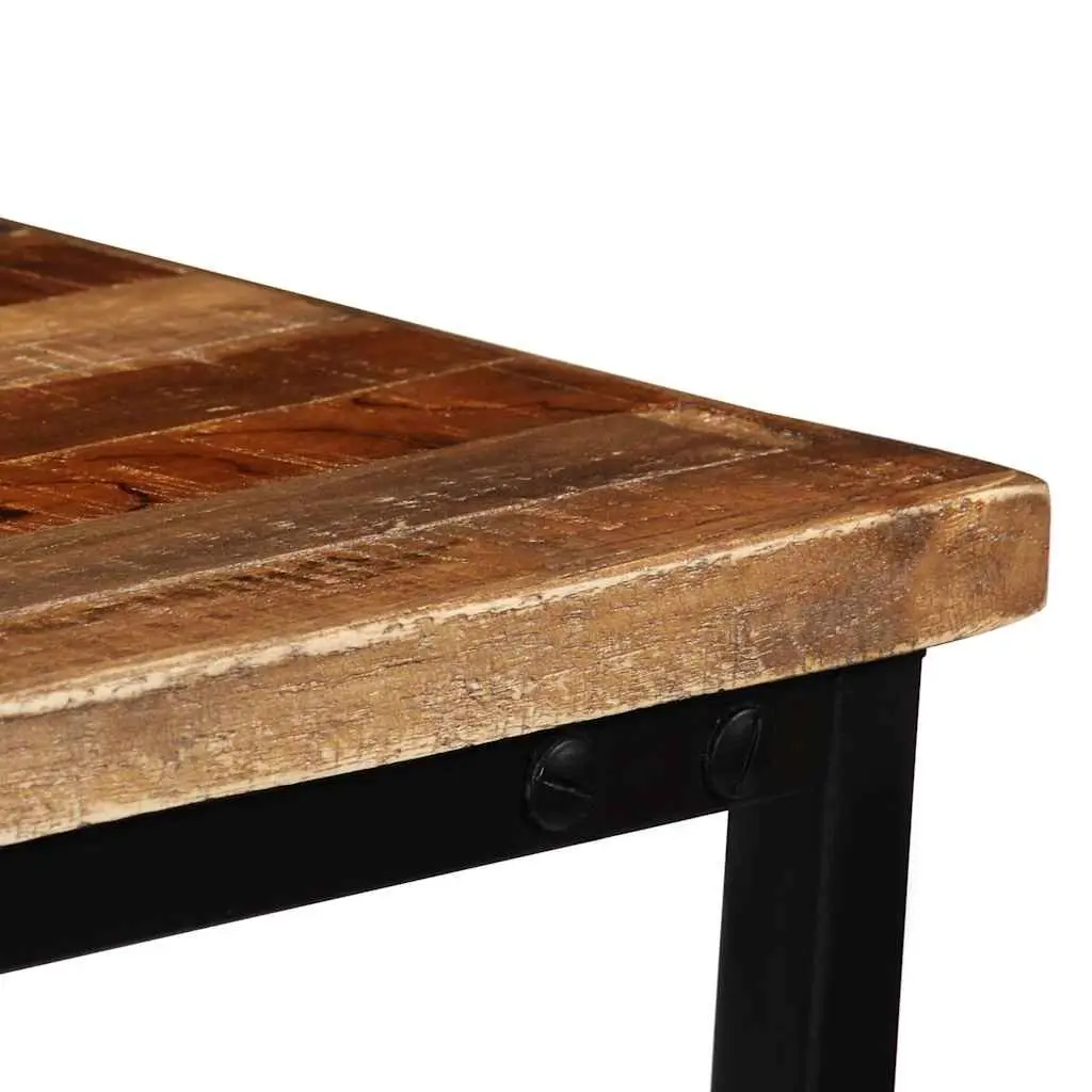 Console Table Brown Solid Reclaimed Teak Steel Legs Living Room Decor