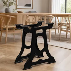 Black Y-Frame Table Legs Set of 2 for Dining