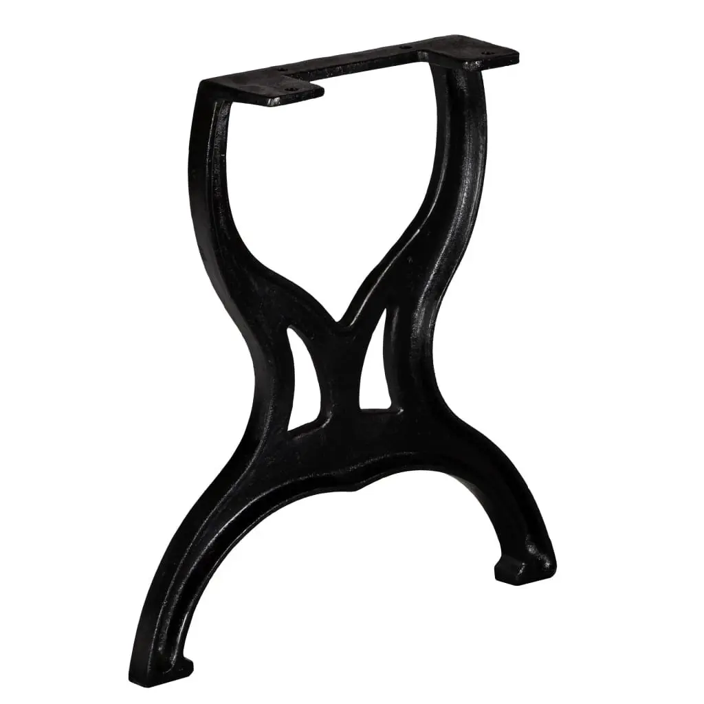 Cast Iron Bench Legs Black X-Frame Industrial Style Sturdy Support
