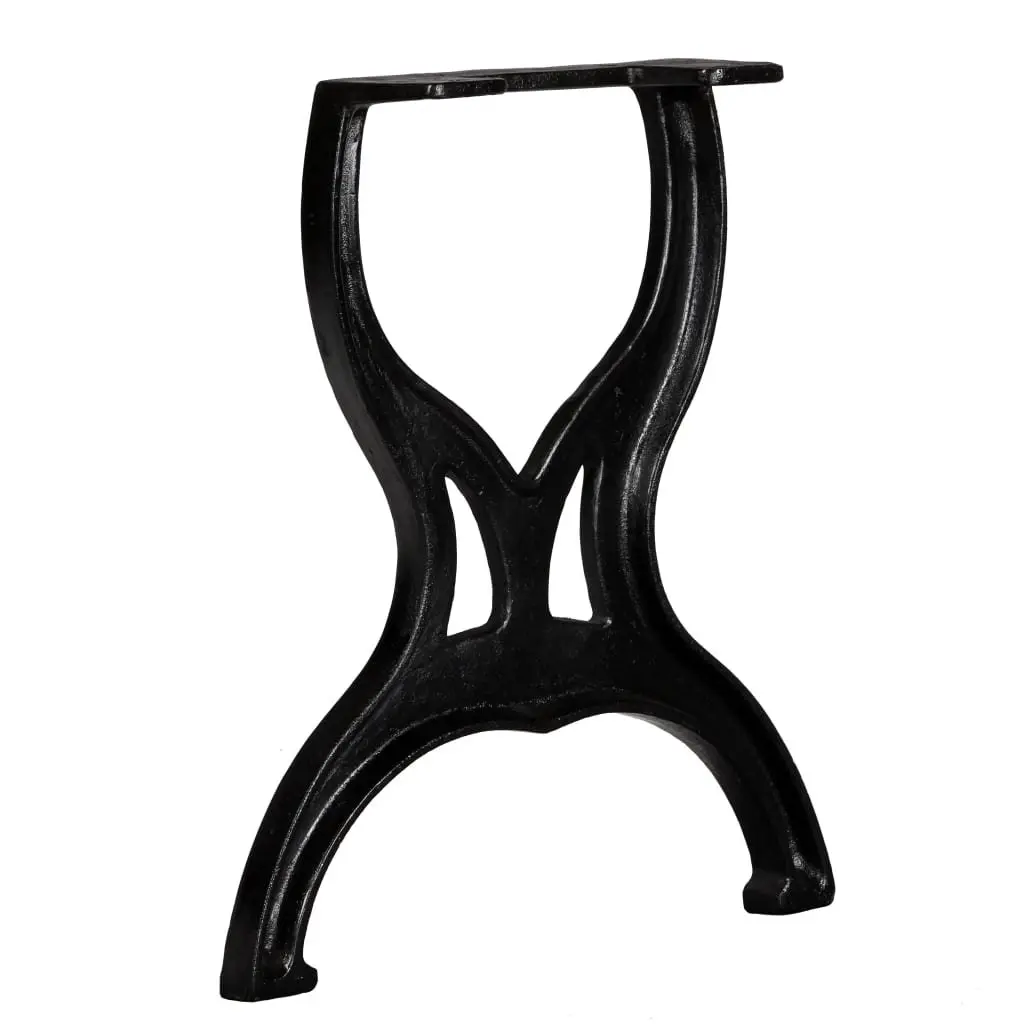 Cast Iron Bench Legs Black X-Frame Industrial Style Sturdy Support