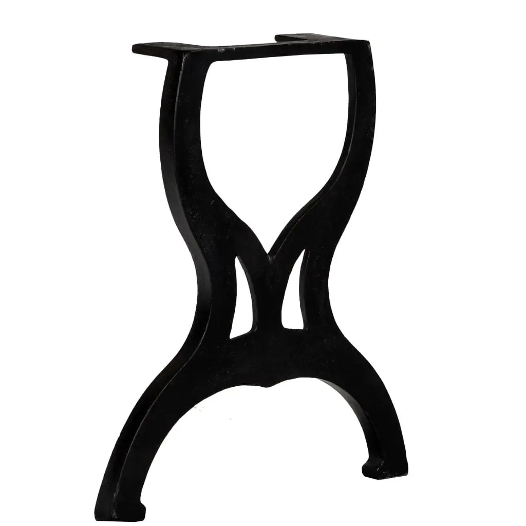 Cast Iron Bench Legs Black X-Frame Industrial Style Sturdy Support