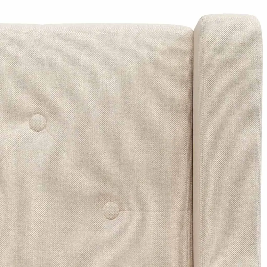 Armchair White Foam Padded Upholstered Wooden Frame Living Room Seating