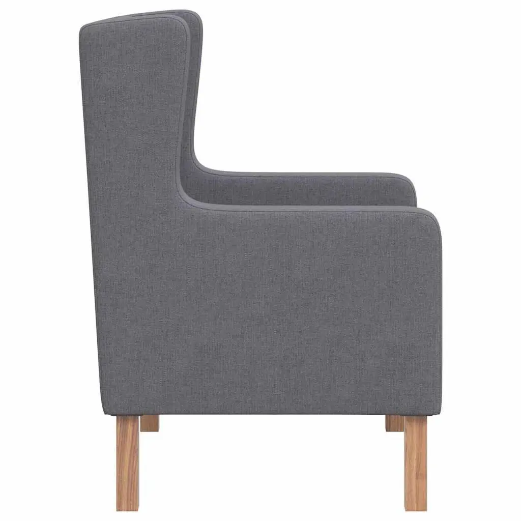 Armchair Grey Upholstered Comfortable Lounge Seating Wooden Frame Easy Assembly