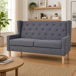 2-Seater Sofa: Compact Comfort in Grey Fabric