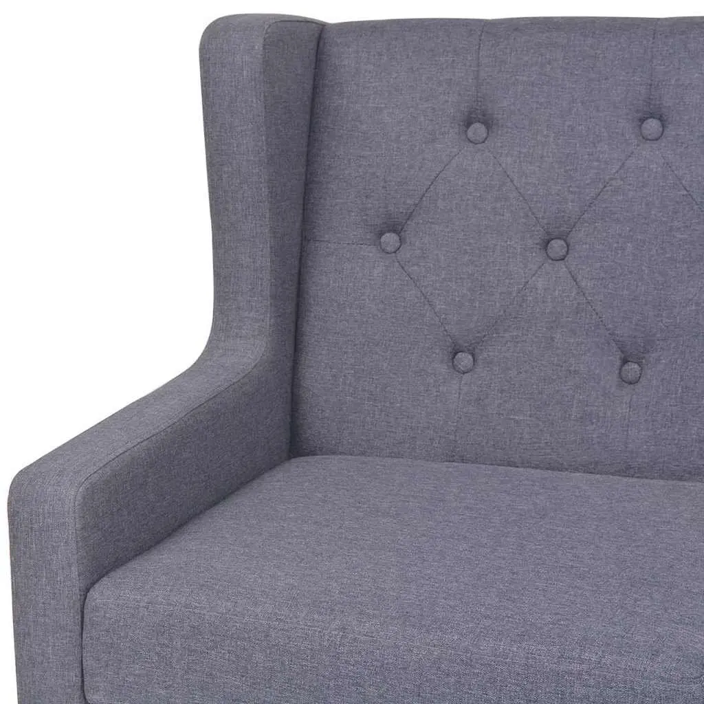 2-Seater Sofa Grey Fabric Lounge Couch Comfortable Living Room Furniture Easy