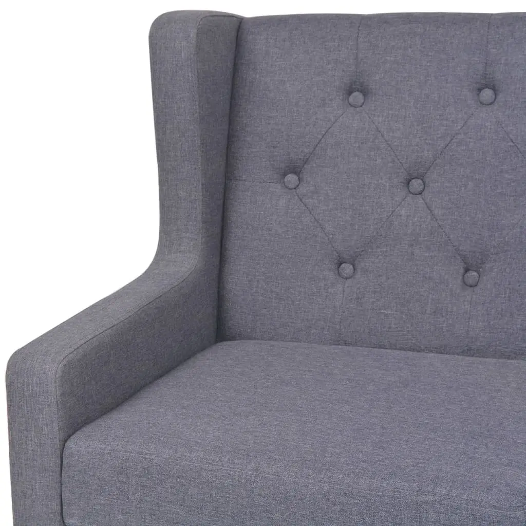 3-Seater Sofa Grey Fabric Living Room Couch Comfortable Padded Lounge Settee