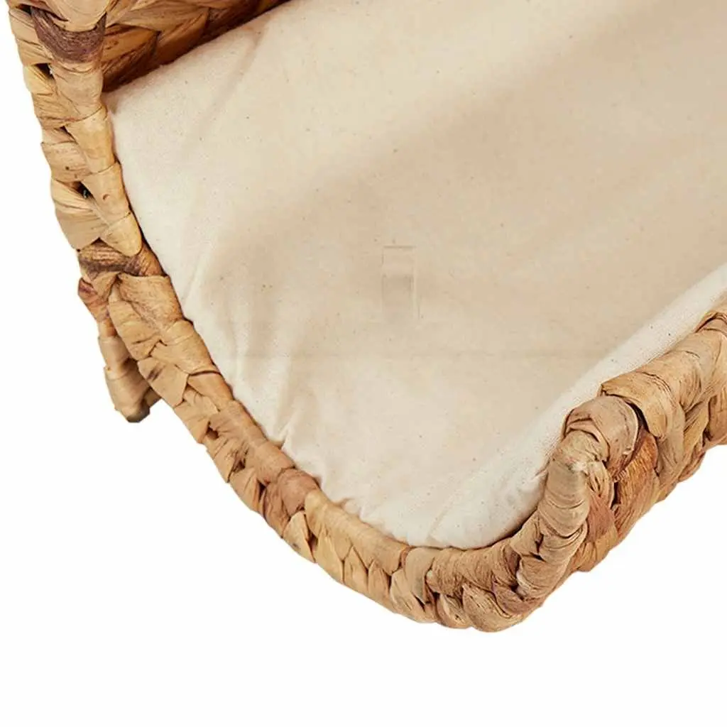 Cat Bed with Water Hyacinth Woven Design Metal Frame Brown Radiator Pet Rest