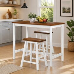 Compact and Durable Brown Bar Table Set