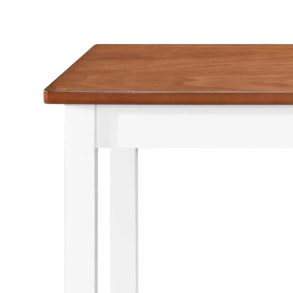 Bar Table and Stool Set Brown 3 Piece MDF Top Solid Wood Legs Easy to Clean