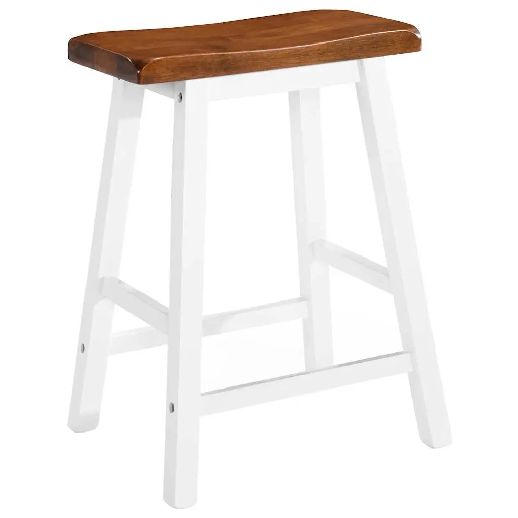 Bar Table and Stool Set Brown 3 Piece MDF Top Solid Wood Legs Easy to Clean