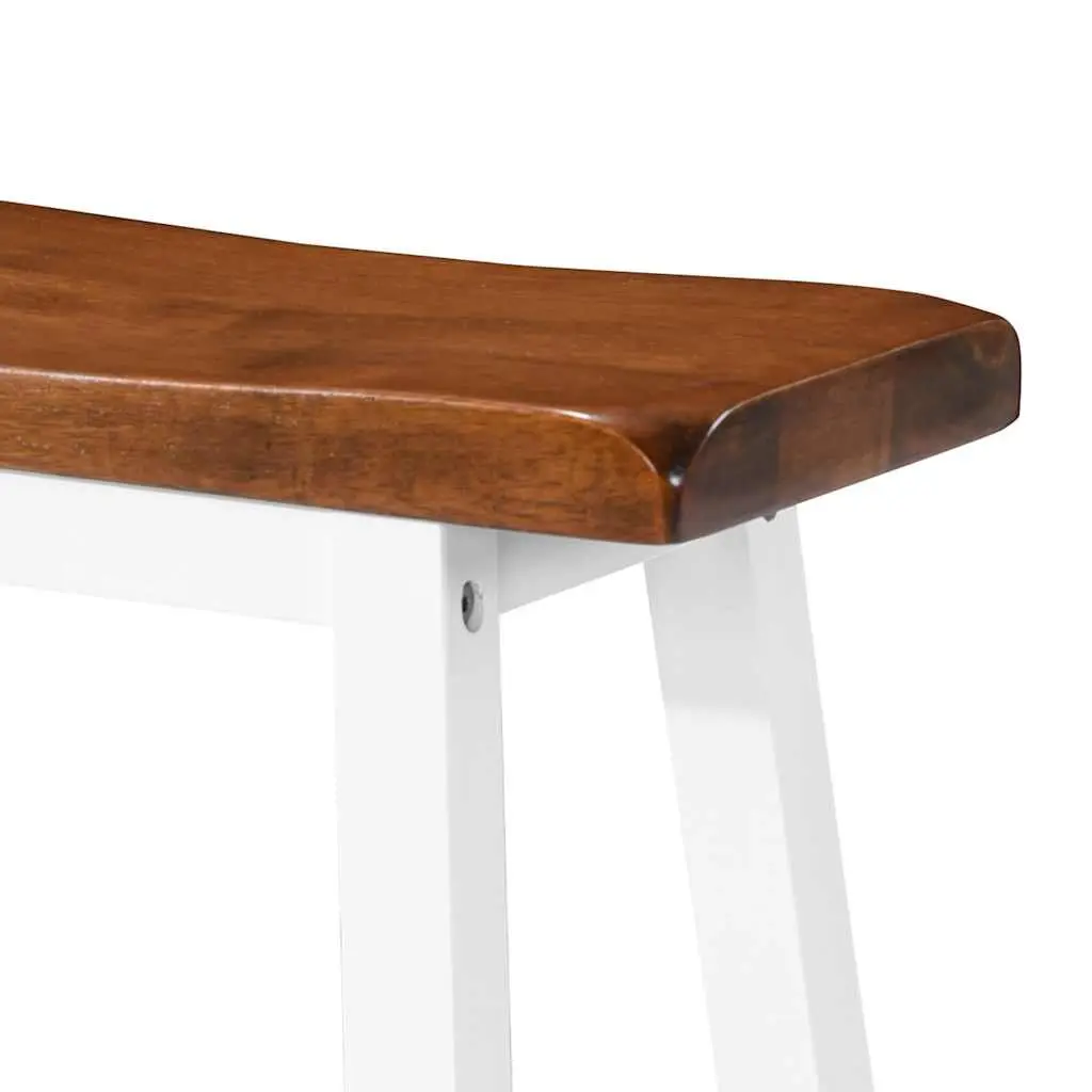 Bar Table and Stool Set Brown 3 Piece MDF Top Solid Wood Legs Easy to Clean