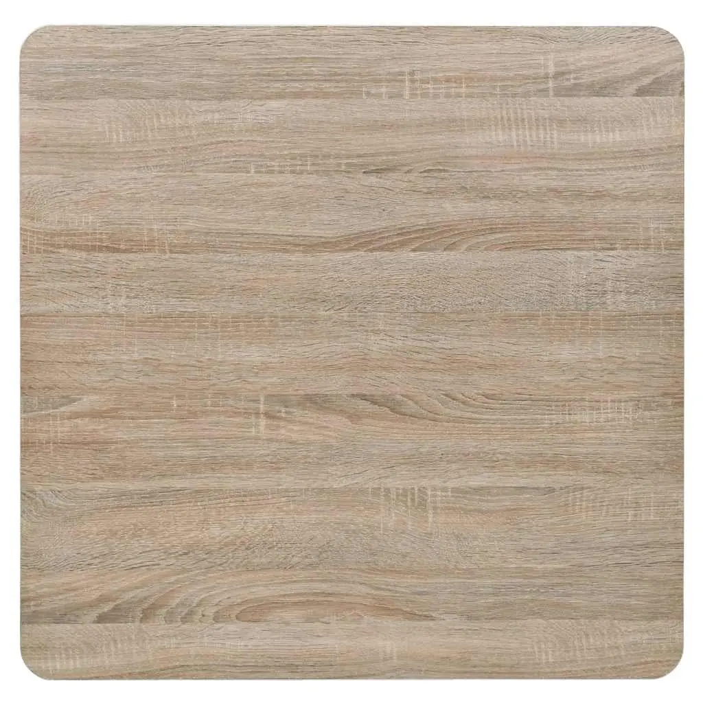 Bistro Dining Table Beige 80x80cm Grain Top Steel Support