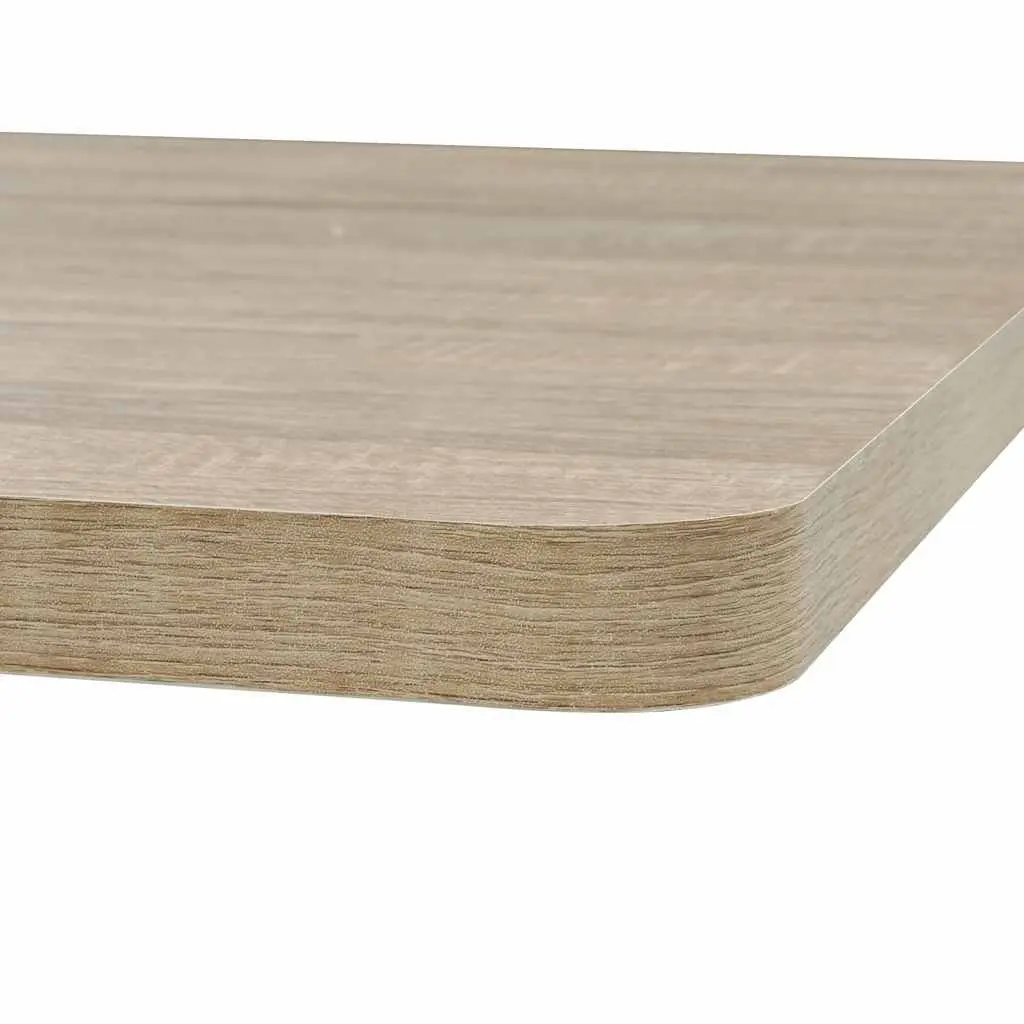 Bistro Dining Table Beige 80x80cm Grain Top Steel Support