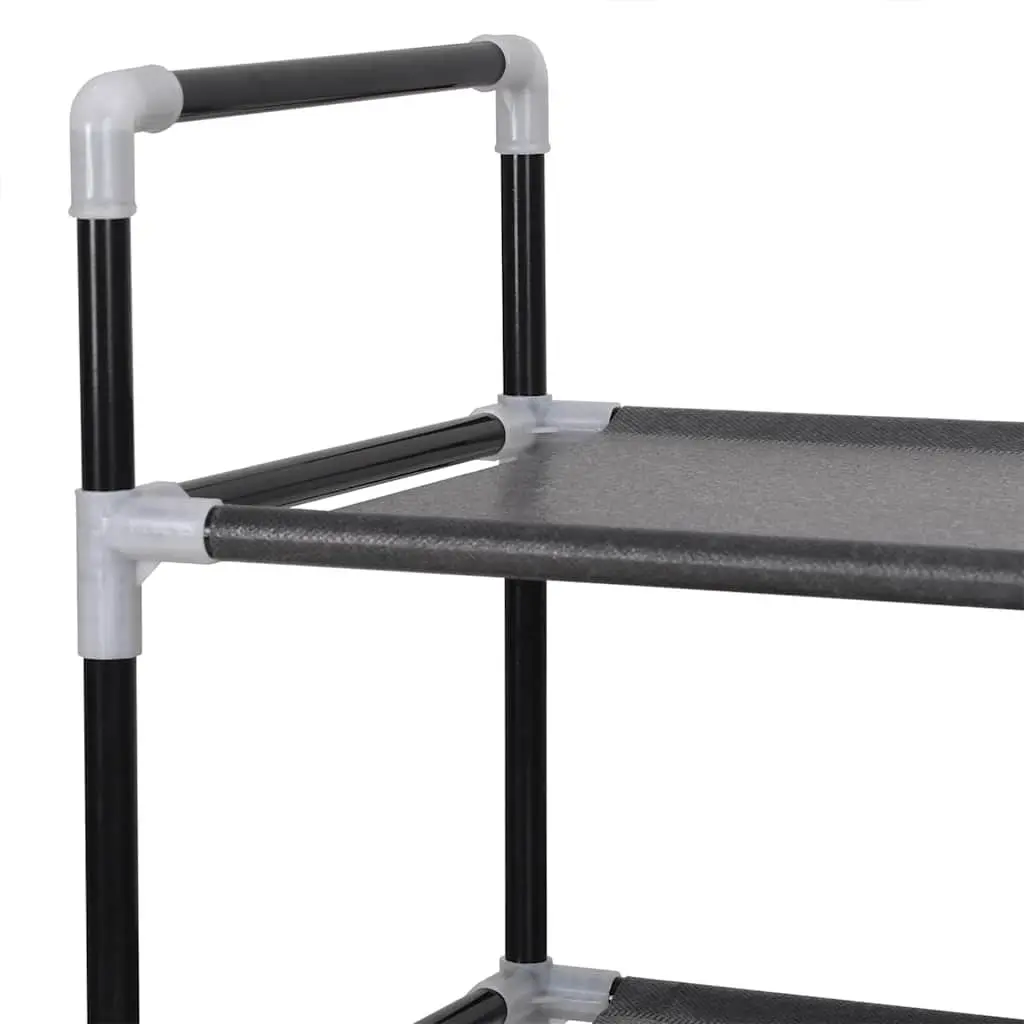 Shoe Rack Black 4 Shelf Storage Organiser Metal Frame Non-woven Fabric
