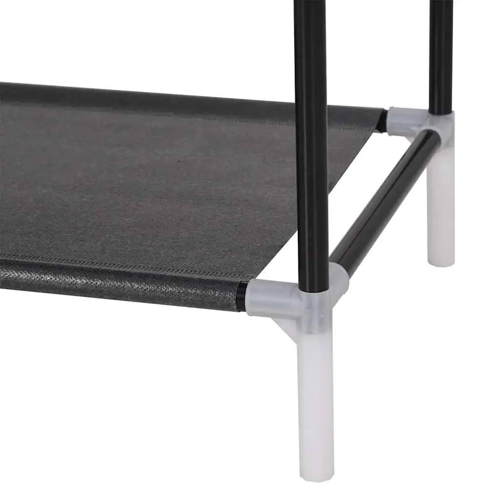 Shoe Rack Black 4 Shelf Storage Organiser Metal Frame Non-woven Fabric