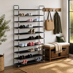Compact Shoe Rack with 10 Shelves for Easy Storage