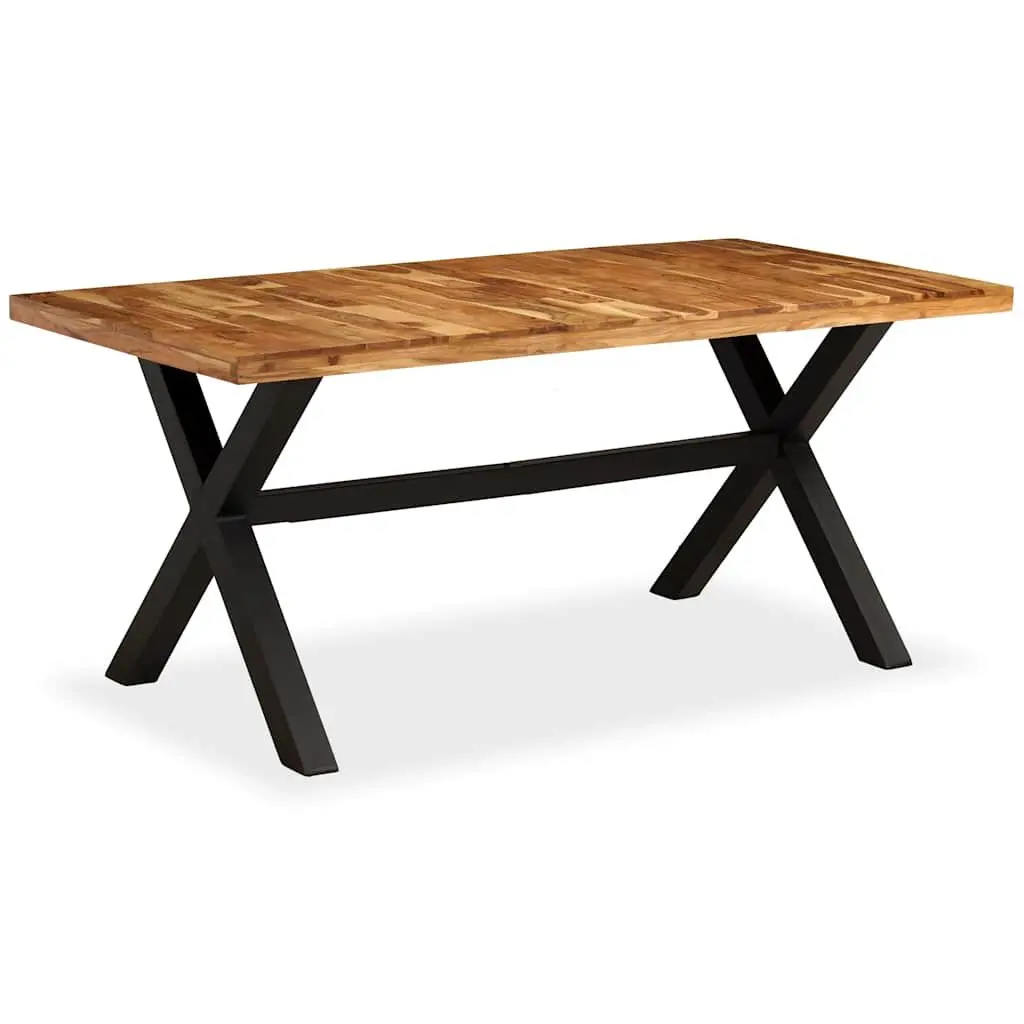 Dining Table Brown 180x90x76 cm Solid Acacia Mango Wood Handmade Construction