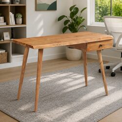 Solid Acacia Wood Writing Desk with Storage