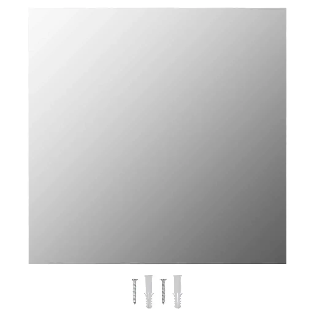 Wall Mirror 50x50 cm Square Glass Silver Bedroom Living Room Home Decor
