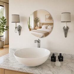 Compact and Modern 40cm Round Wall Mirror