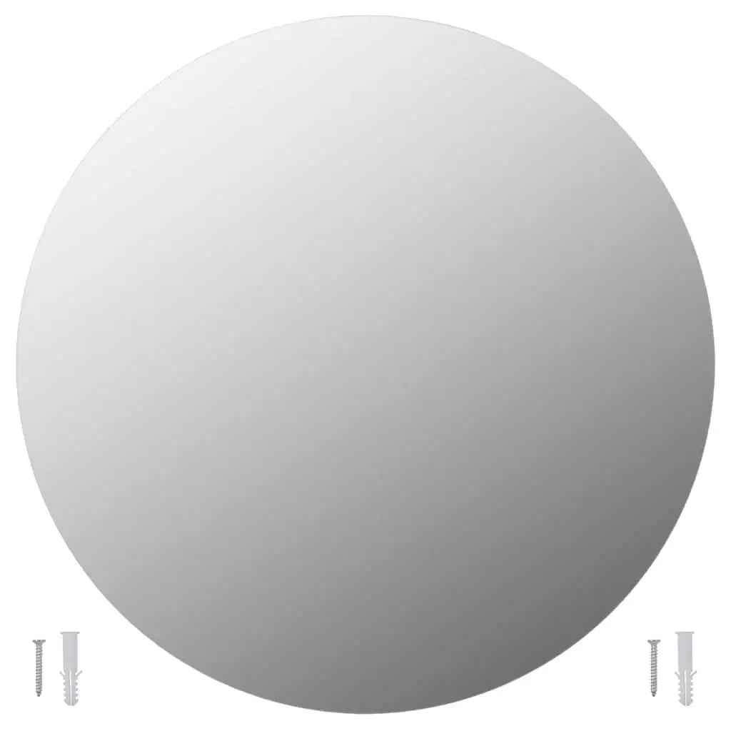 Round Wall Mirror 60cm Glass Reflective Home Bedroom Living Room Decor Mount