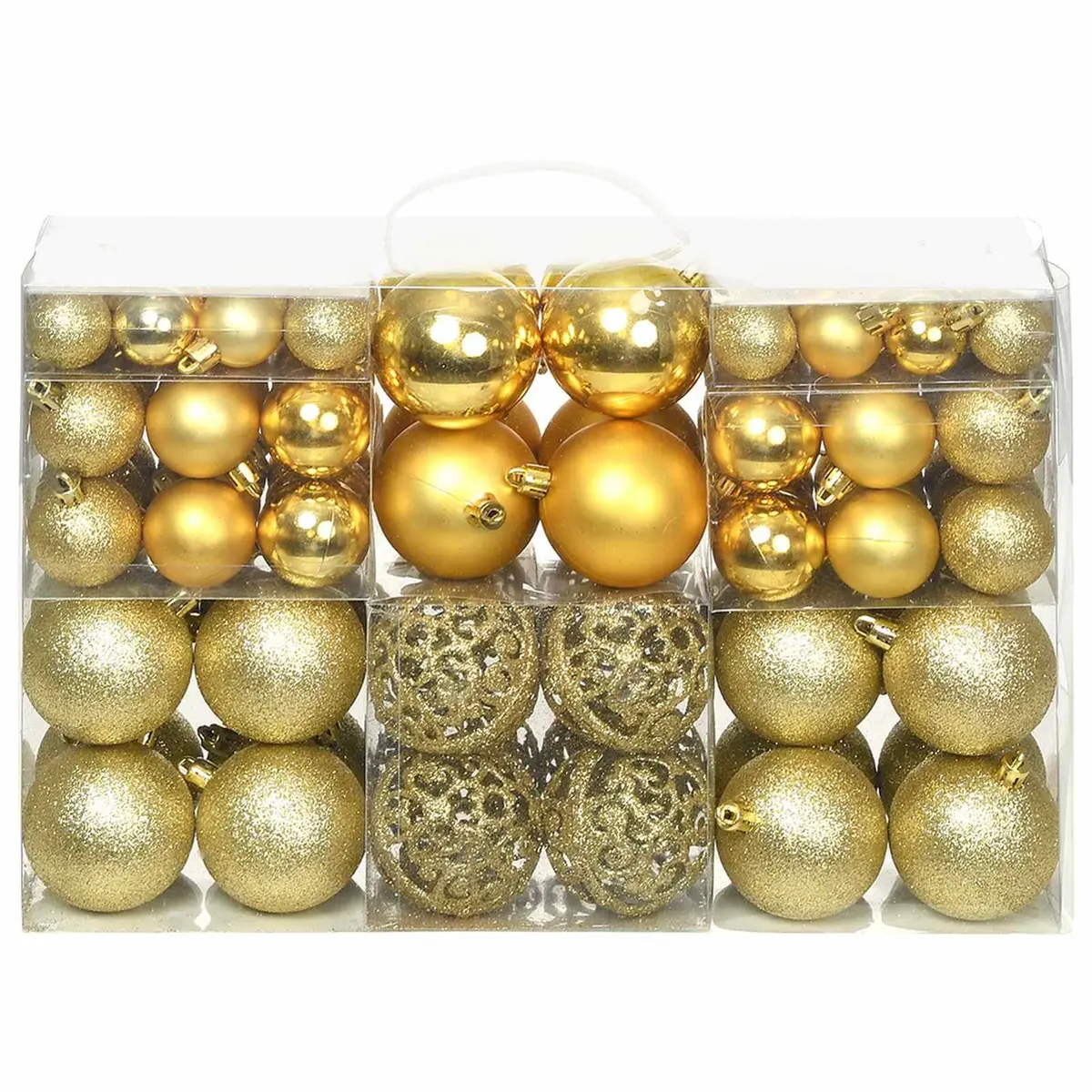 Christmas Ball Ornaments Set Gold 3cm 4cm 6cm Shatterproof Decoration