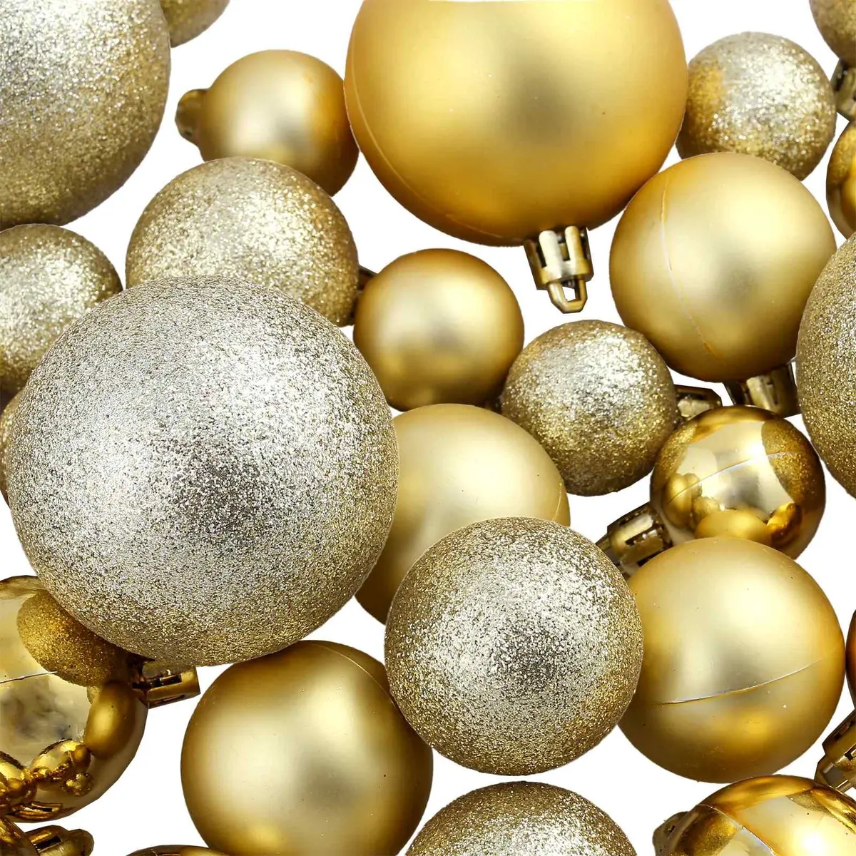 Christmas Ball Ornaments Set Gold 3cm 4cm 6cm Shatterproof Decoration