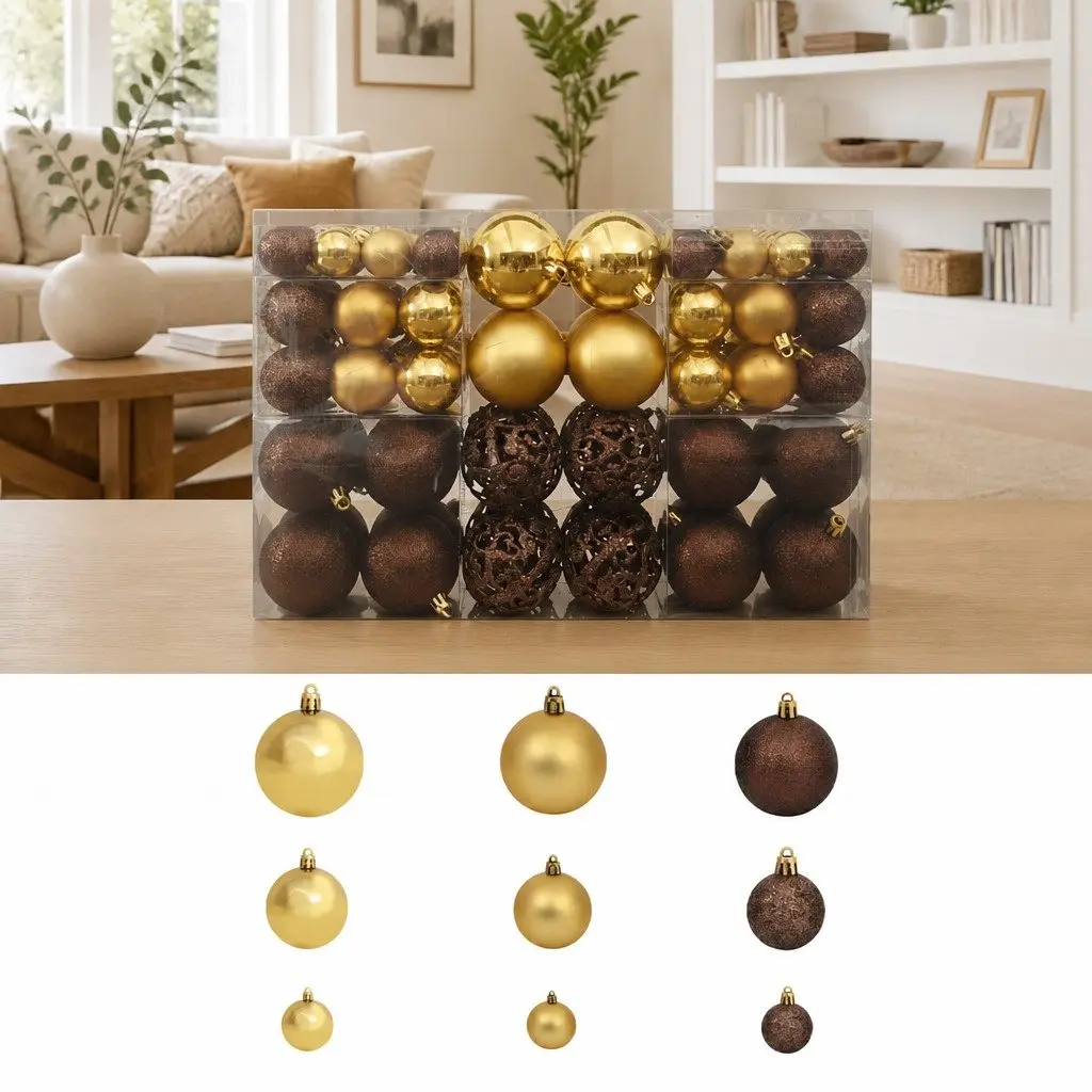 Christmas Ball Ornaments Set Multicolour 3cm 4cm 6cm Shatterproof