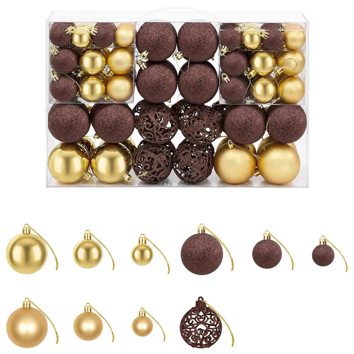 Christmas Ball Ornaments Set Multicolour 3cm 4cm 6cm Shatterproof