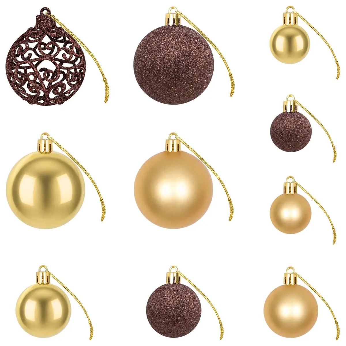 Christmas Ball Ornaments Set Multicolour 3cm 4cm 6cm Shatterproof