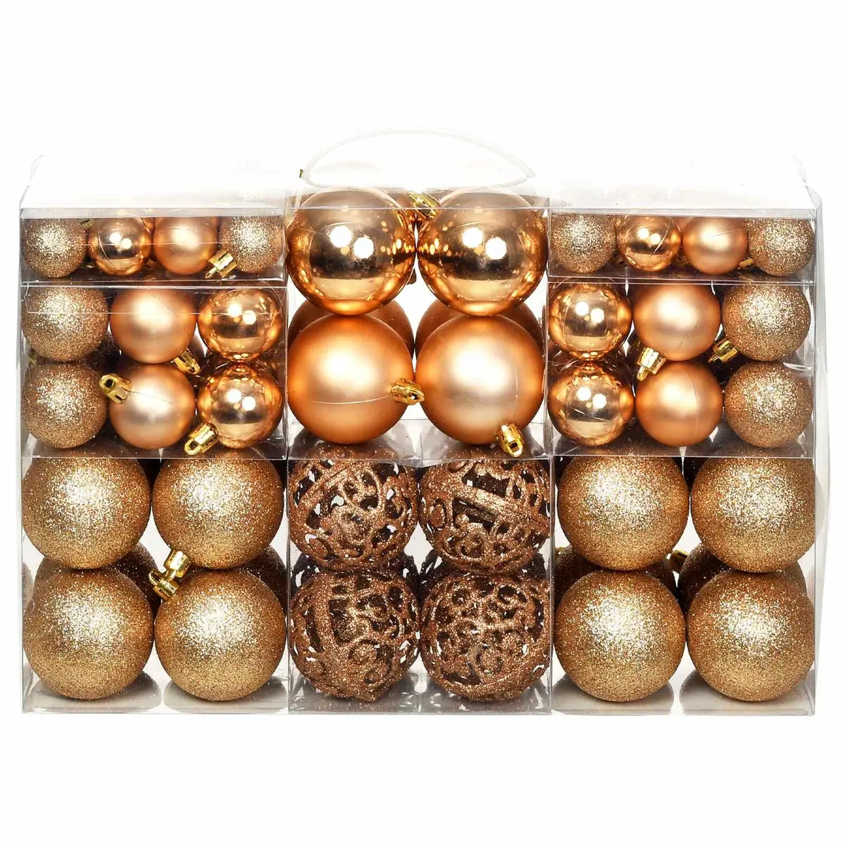 Christmas Ball Ornament Set Rose Gold 3cm 4cm 6cm Shatterproof Tree Decorations