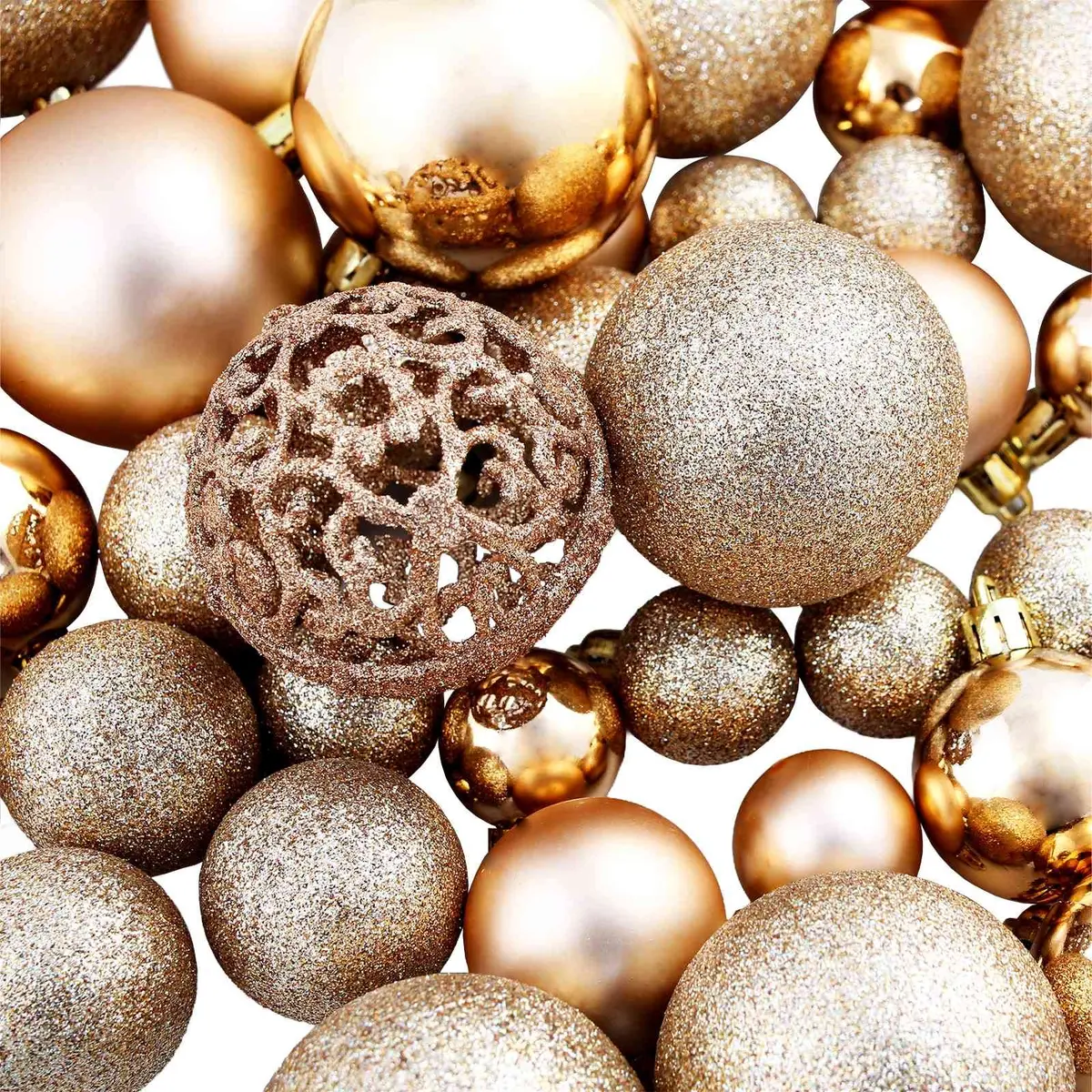 Christmas Ball Ornament Set Rose Gold 3cm 4cm 6cm Shatterproof Tree Decorations