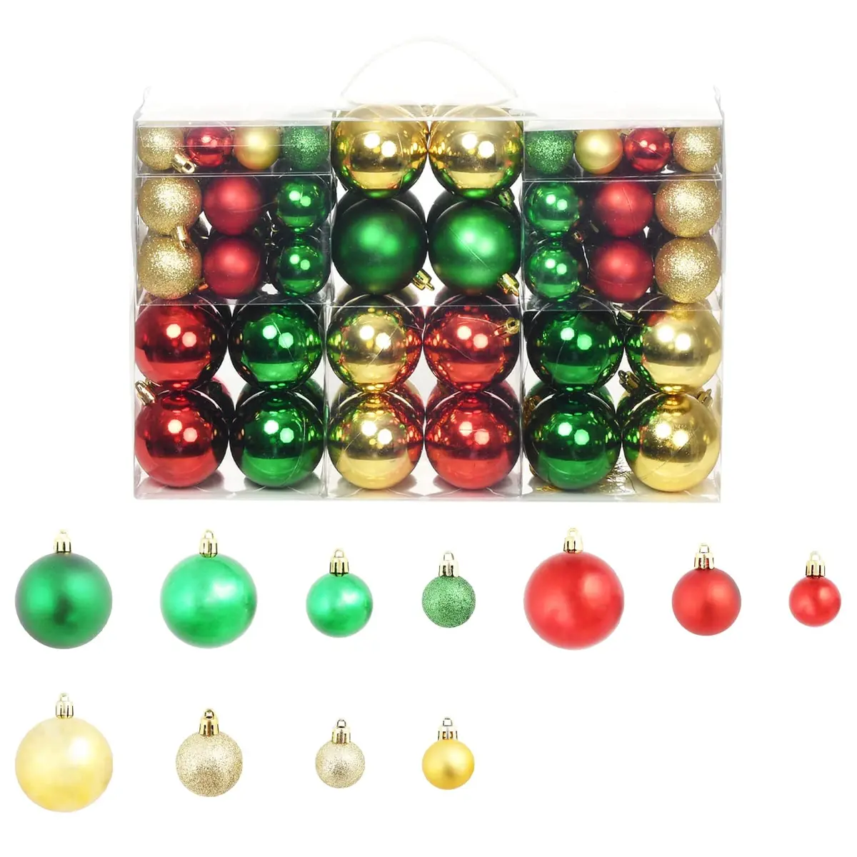 Christmas Balls Multicolour 100 Piece Shatterproof Tree Ornaments