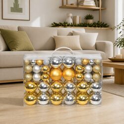 Compact Set of 100 Christmas Balls - Shatterproof and Stylish