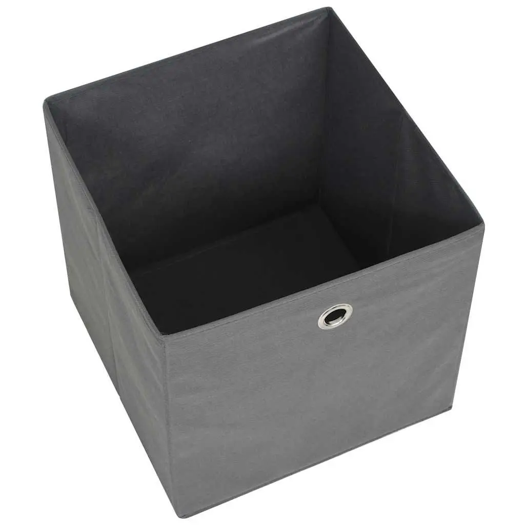 Storage Boxes Grey 32x32x32 cm Non-woven Fabric Collapsible Organiser 10 Piece