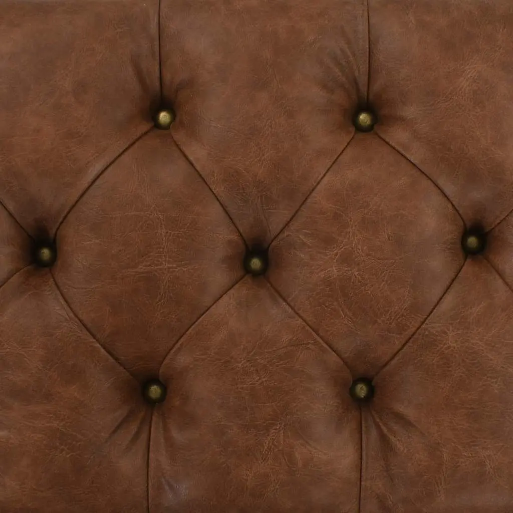 Storage Bench Brown 80.5x41x50cm Solid Wood Artificial Leather Tufted Cushion Wheels