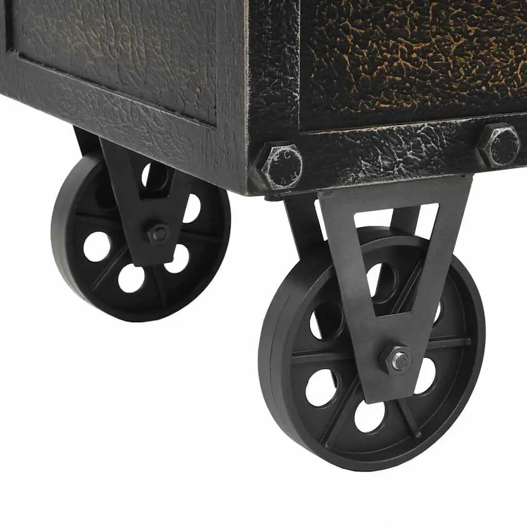 Storage Bench Brown 80.5x41x50cm Solid Wood Artificial Leather Tufted Cushion Wheels