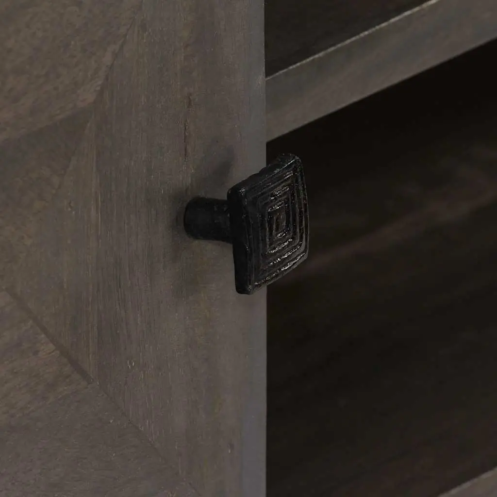 Grey Solid Mango Wood Entertainment Unit
