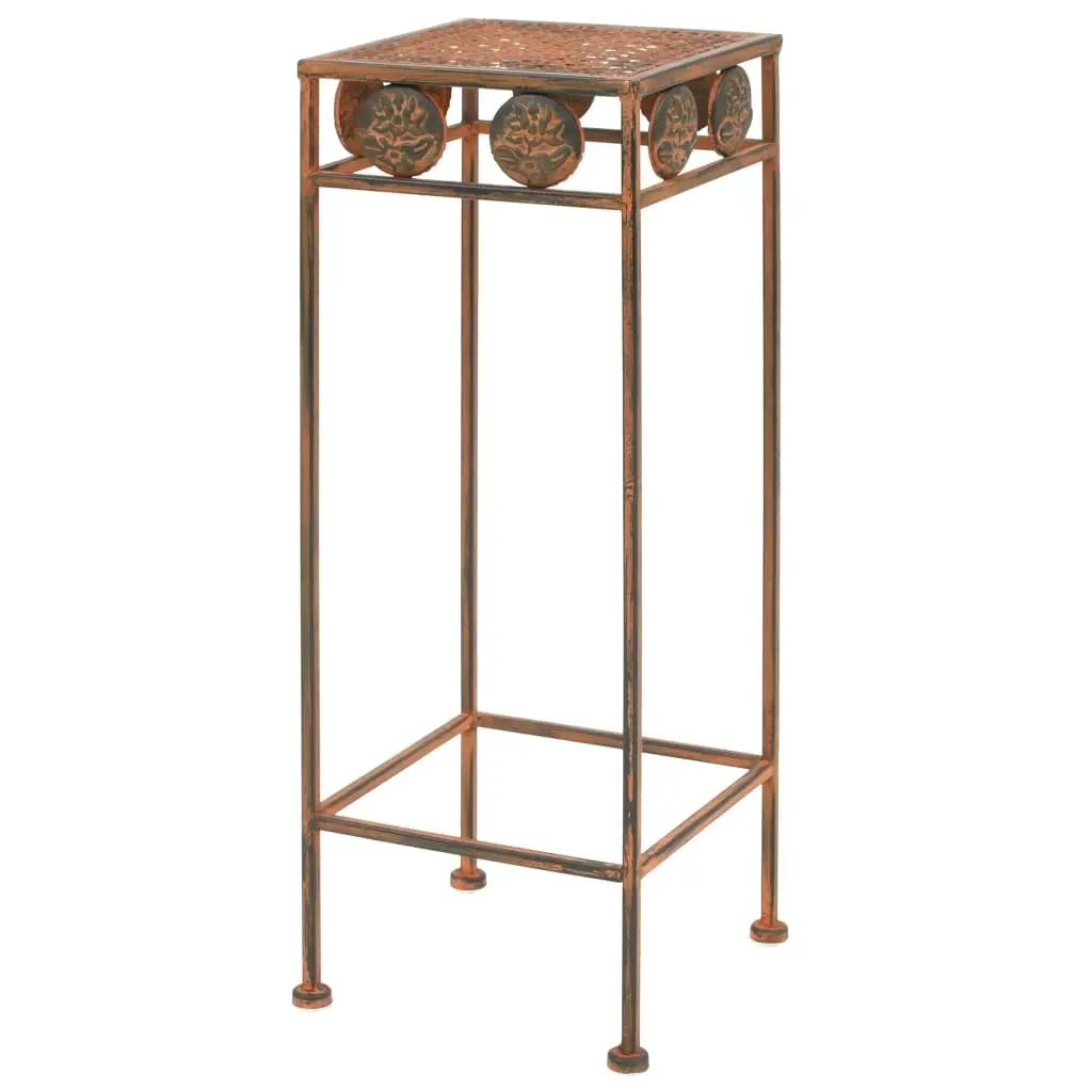 Plant Stand Set Brown 3 Pieces Vintage Antique Look Metal Decorative