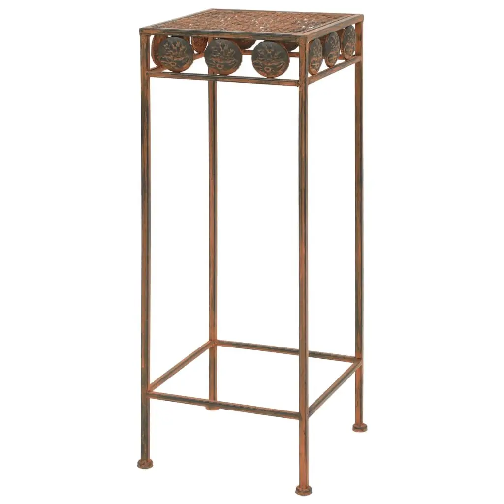 Plant Stand Set Brown 3 Pieces Vintage Antique Look Metal Decorative
