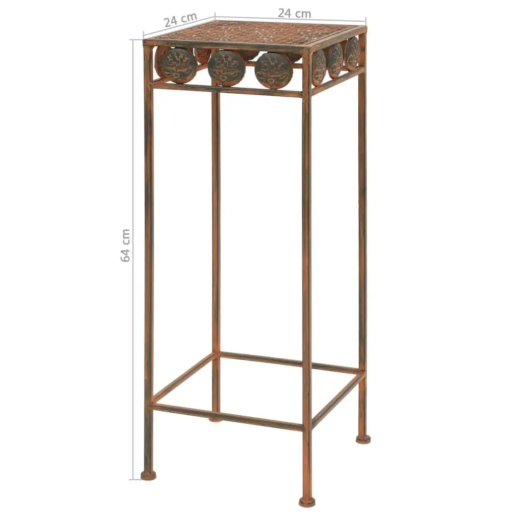 Plant Stand Set Brown 3 Pieces Vintage Antique Look Metal Decorative