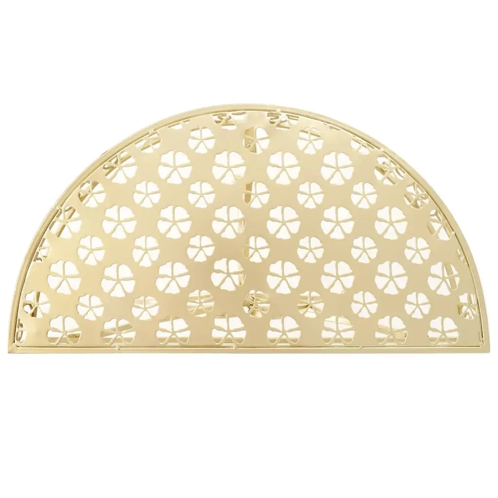 Half Round Side Table Gold Vintage Style Antique Finish Display Stand