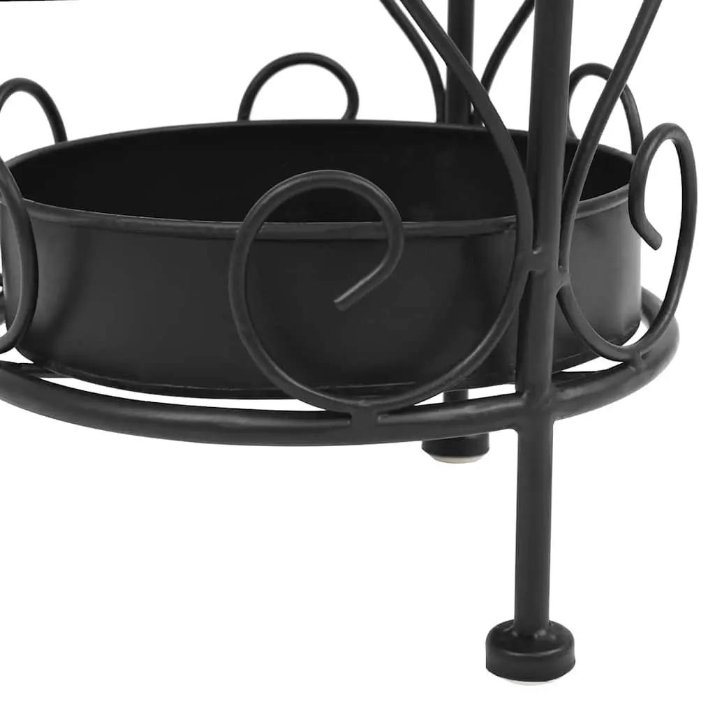 Umbrella Stand Black Metal Vintage Style with Drip Tray