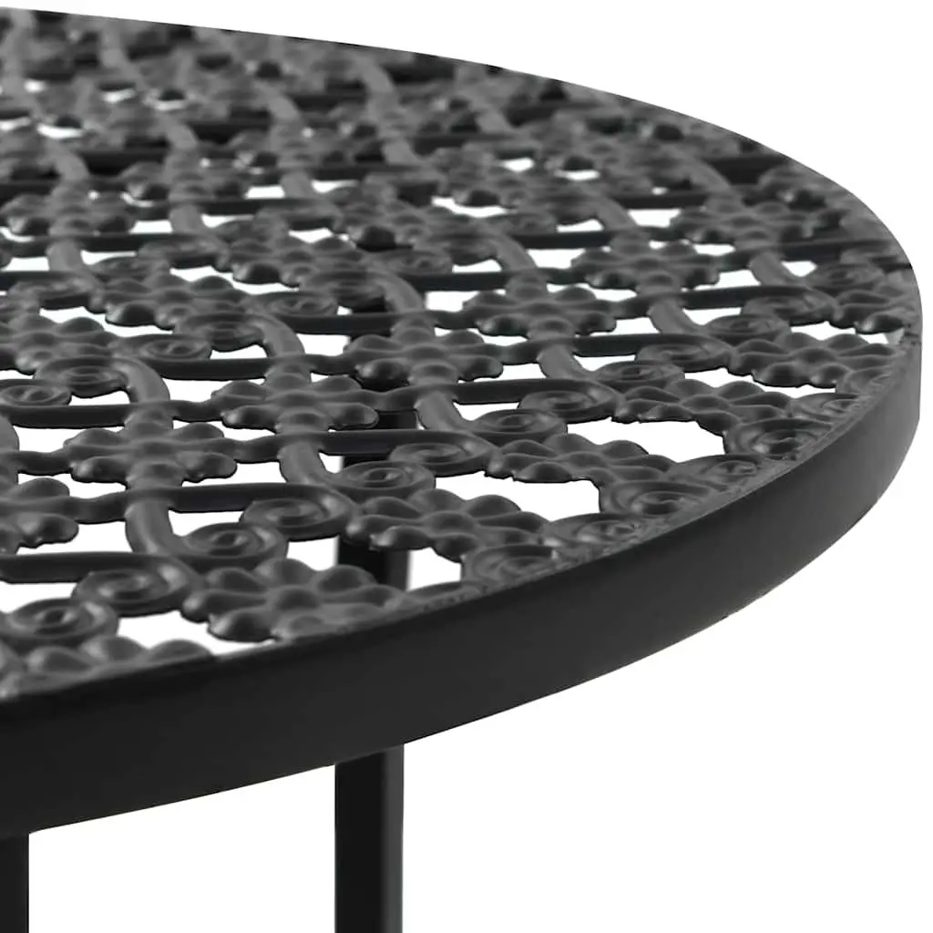 Bistro Table Black 40x70 cm Metal Outdoor Dining Furniture Antique Details